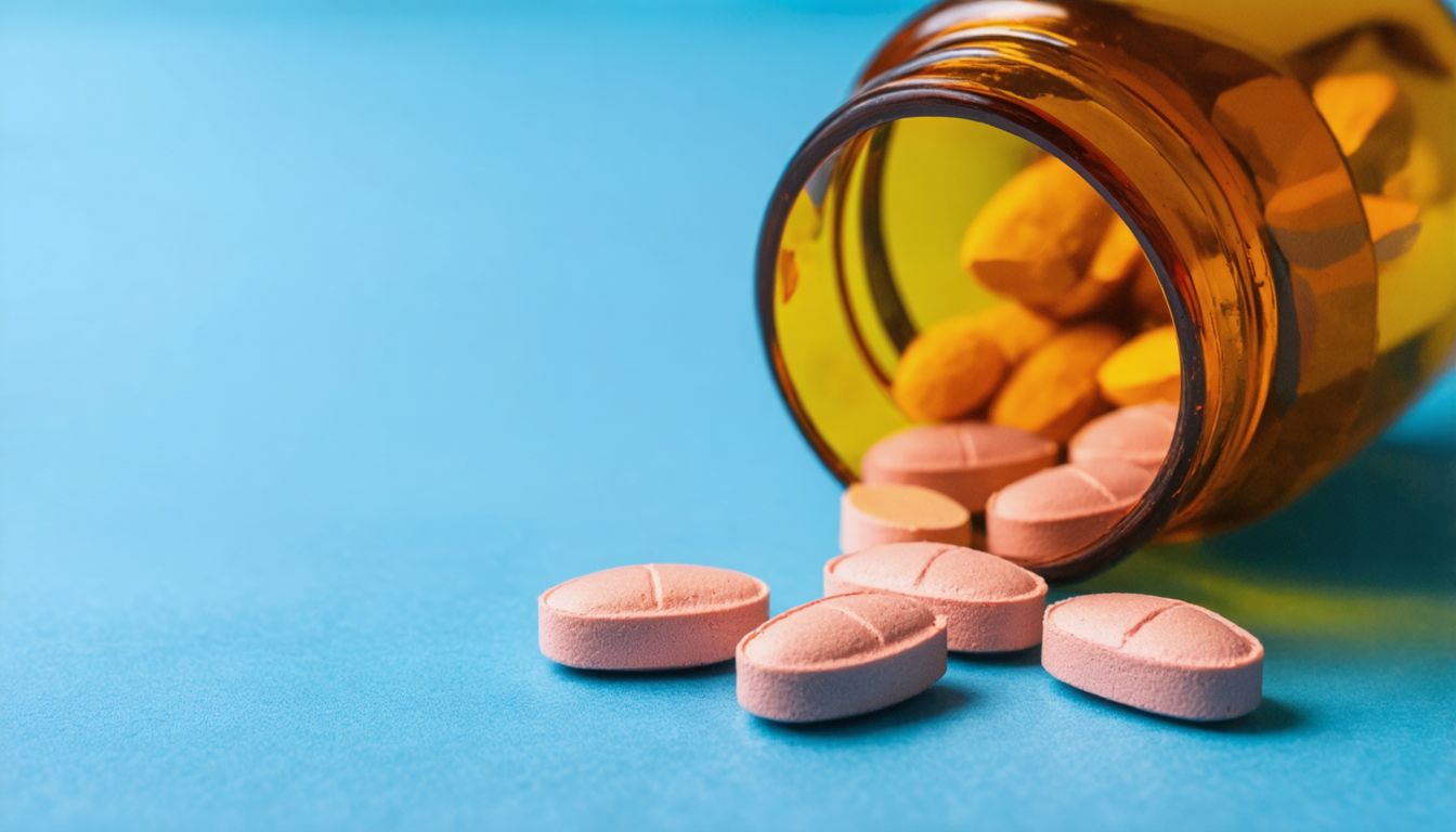 عبوات أدوية علاج ضعف الانتصاب مع سماعة طبية ترمز للاستخدام الطبي الآمن وتحت إشراف مختص